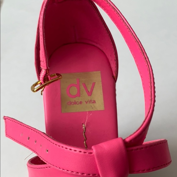 Hot pink dolce vita tremor cork wedge leather - Picture 4 of 4